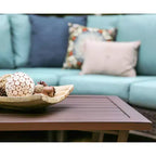 Leisure Made Augusta 5pc Wicker Sectional in Spa Blue Fabric