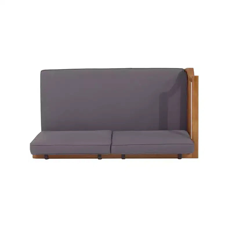 4pc Aston Outdoor Mid-Century Modern Acacia Wood Sectional Set with Cushions Teak/Dark Gray - Christopher Knight Home