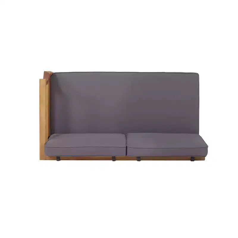 4pc Aston Outdoor Mid-Century Modern Acacia Wood Sectional Set with Cushions Teak/Dark Gray - Christopher Knight Home