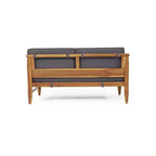4pc Aston Outdoor Mid-Century Modern Acacia Wood Sectional Set with Cushions Teak/Dark Gray - Christopher Knight Home