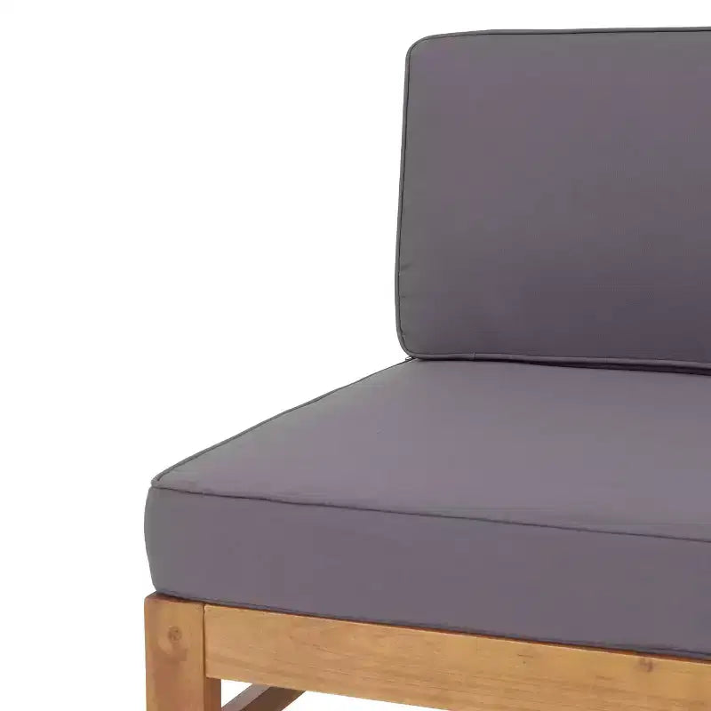 4pc Aston Outdoor Mid-Century Modern Acacia Wood Sectional Set with Cushions Teak/Dark Gray - Christopher Knight Home