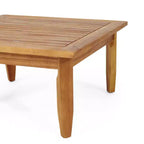 4pc Aston Outdoor Mid-Century Modern Acacia Wood Sectional Set with Cushions Teak/Dark Gray - Christopher Knight Home