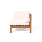 Causeuse à bras gauche et table basse en bois d'acacia d'extérieur Brava 2 pièces avec coussin teck/beige – Christopher Knight Home : Charme rustique, durabilité moderne