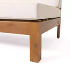 Causeuse à bras gauche et table basse en bois d'acacia d'extérieur Brava 2 pièces avec coussin teck/beige – Christopher Knight Home : Charme rustique, durabilité moderne