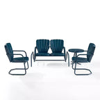 Ridgeland 4pc Outdoor Metal Conversation Set - Navy - Crosley