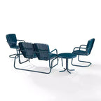 Ridgeland 4pc Outdoor Metal Conversation Set - Navy - Crosley