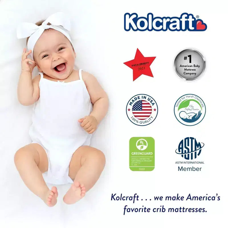 Kolcraft Fresh Start Polyfoam Crib And Toddler Mattress: Firm, 7 Inch Thickness, Waterproof Cover, 7.6 lbs