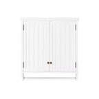 Dover Wall Mounted Bathroom Storage Cabinet with Two Doors and Towel Rod White - Alaterre Furniture