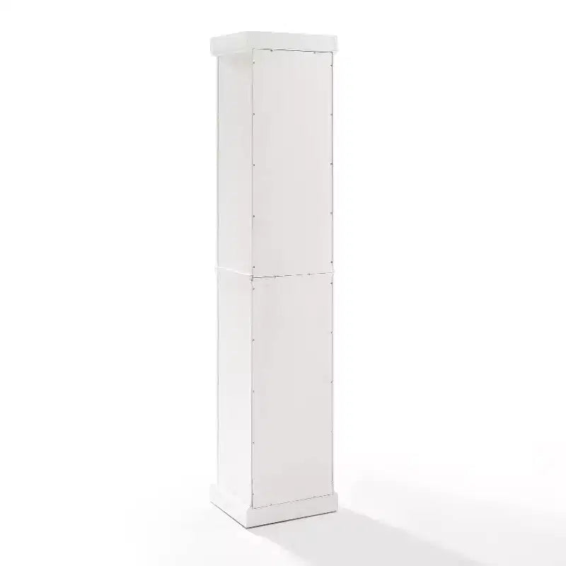 Seaside Tall Linen Cabinet White - Crosley: Freestanding MDF Storage, 2 Doors, 1 Drawer, 6 Shelves, Coastal Style