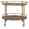 Oval 2-Tier Bar Cart on Casters Gold (34-1/2"Lx30"H) - Storied Home: Rolling Beverage & Tea Serving Trolley
