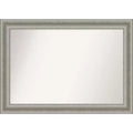 42" x 30" Non-Beveled Parlor Bathroom Wall Mirror Silver - Amanti Art: Modern Rectangle, Polystyrene Frame