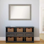 42" x 30" Non-Beveled Parlor Bathroom Wall Mirror Silver - Amanti Art: Modern Rectangle, Polystyrene Frame