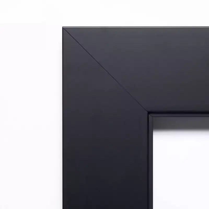Miroir mural de salle de bain en bois Corvino sans biseau, 31" x 31", noir - Amanti Art : Carré moderne, à fixer au mur, cadre en bois