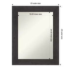 24" x 30" Non-Beveled Rustic Plank Espresso Wall Mirror - Amanti Art: Rectangle, Polystyrene Frame, Wall Mounted