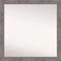 30" x 30" Non-Beveled Pinstripe Plank Gray Narrow Bathroom Wall Mirror - Amanti Art: Includes Mounting Hardware, Polystyrene Frame