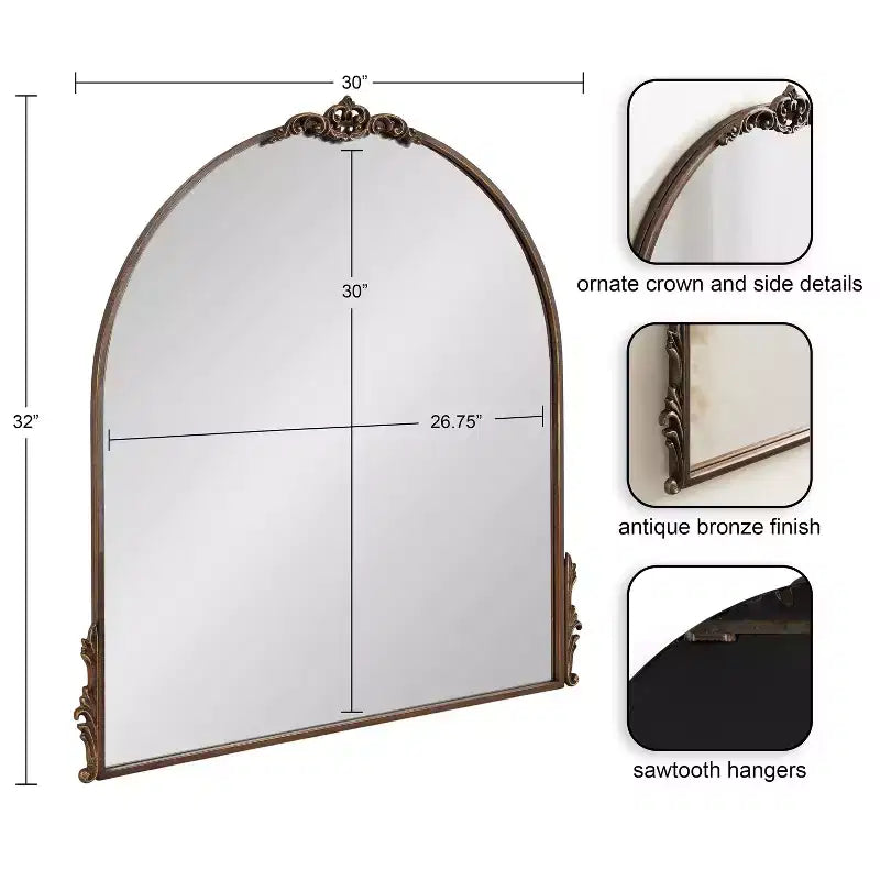 Kate & Laurel All Things Decor 32"x30" Myrcelle Decorative Framed Wall Mirror Bronze