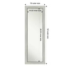 18" x 52" Non-Beveled Flair Silver Patina Full Length on The Door Mirror - Amanti Art: Bedroom Wall Mount, Easy to Hang