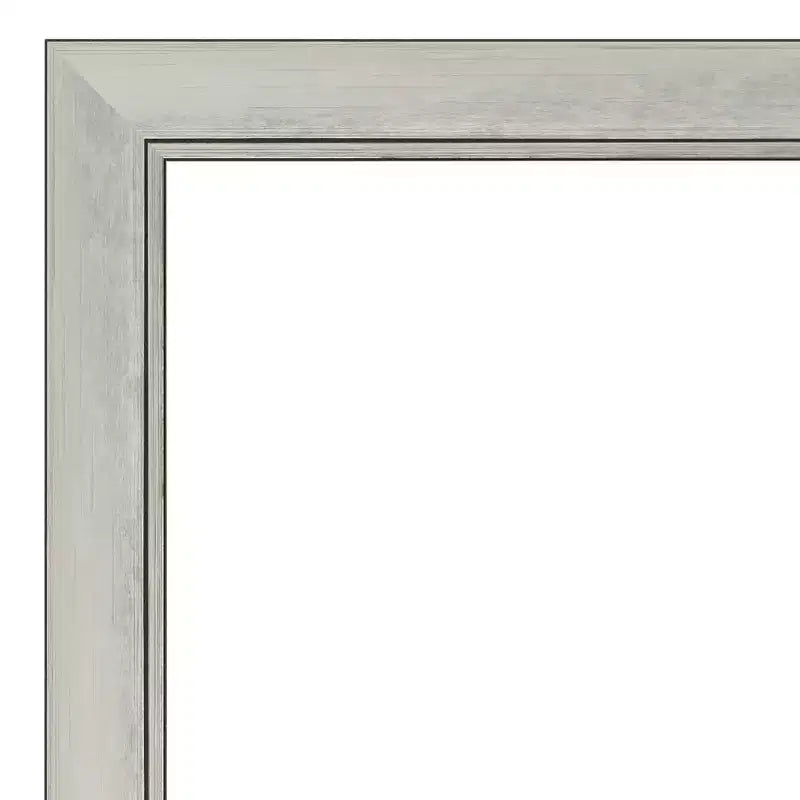 18" x 52" Non-Beveled Flair Silver Patina Full Length on The Door Mirror - Amanti Art: Bedroom Wall Mount, Easy to Hang
