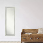 18" x 52" Non-Beveled Flair Silver Patina Full Length on The Door Mirror - Amanti Art: Bedroom Wall Mount, Easy to Hang