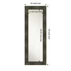 20" x 54" Non-Beveled Rail Rustic Char Full Length on The Door Mirror - Amanti Art: Polystyrene Frame, Includes Mounting Hardware