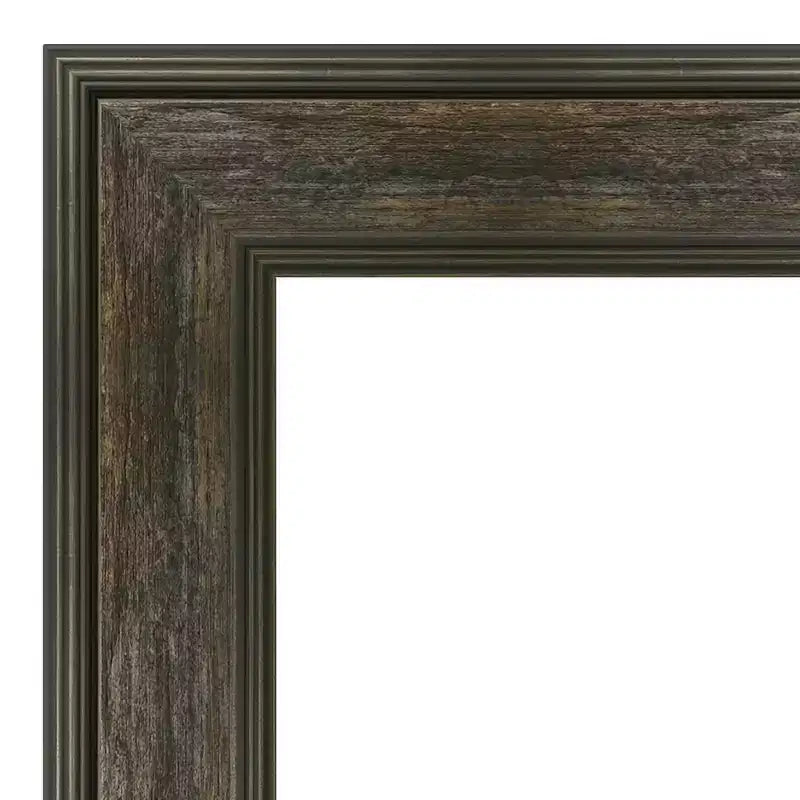 20" x 54" Non-Beveled Rail Rustic Char Full Length on The Door Mirror - Amanti Art: Polystyrene Frame, Includes Mounting Hardware