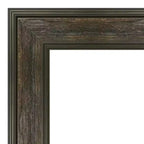 20" x 54" Non-Beveled Rail Rustic Char Full Length on The Door Mirror - Amanti Art: Polystyrene Frame, Includes Mounting Hardware