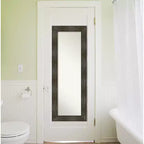 20" x 54" Non-Beveled Rail Rustic Char Full Length on The Door Mirror - Amanti Art: Polystyrene Frame, Includes Mounting Hardware