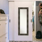 20" x 54" Non-Beveled Rail Rustic Char Full Length on The Door Mirror - Amanti Art: Polystyrene Frame, Includes Mounting Hardware