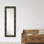 20" x 54" Non-Beveled Rail Rustic Char Full Length on The Door Mirror - Amanti Art: Polystyrene Frame, Includes Mounting Hardware