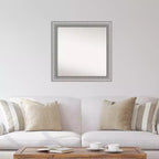31" x 31" Non-Beveled Elegant Brushed Pewter Wall Mirror - Amanti Art