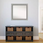 31" x 31" Non-Beveled Elegant Brushed Pewter Wall Mirror - Amanti Art