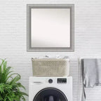 31" x 31" Non-Beveled Elegant Brushed Pewter Wall Mirror - Amanti Art