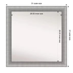 31" x 31" Non-Beveled Elegant Brushed Pewter Wall Mirror - Amanti Art
