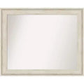 33" x 27" Non-Beveled Regal Birch Cream Bathroom Wall Mirror - Amanti Art: Rectangle, Polystyrene Frame, Wall Mounted