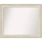 33" x 27" Non-Beveled Regal Birch Cream Bathroom Wall Mirror - Amanti Art: Rectangle, Polystyrene Frame, Wall Mounted