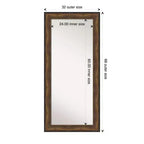 32" x 68" Non-Beveled Ballroom Bronze Full Length Floor Leaner Mirror - Amanti Art