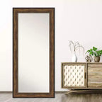 32" x 68" Non-Beveled Ballroom Bronze Full Length Floor Leaner Mirror - Amanti Art