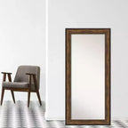 32" x 68" Non-Beveled Ballroom Bronze Full Length Floor Leaner Mirror - Amanti Art