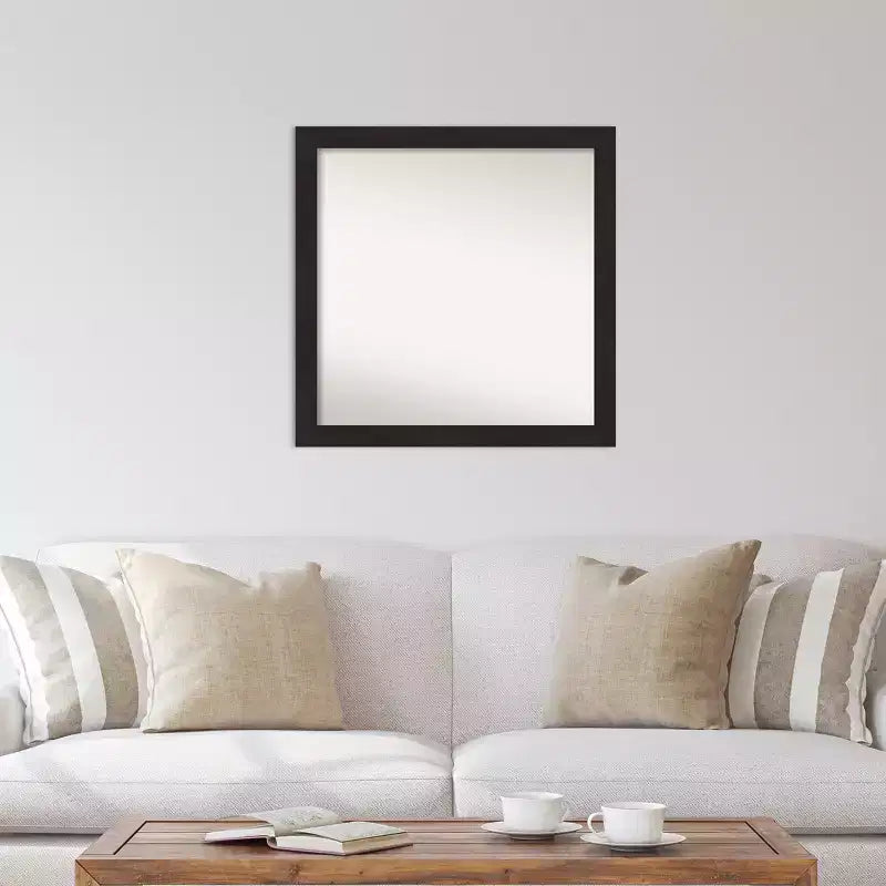 30" x 30" Non-Beveled Furniture Espresso Narrow Wall Mirror - Amanti Art