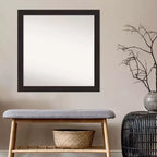 30" x 30" Non-Beveled Furniture Espresso Narrow Wall Mirror - Amanti Art
