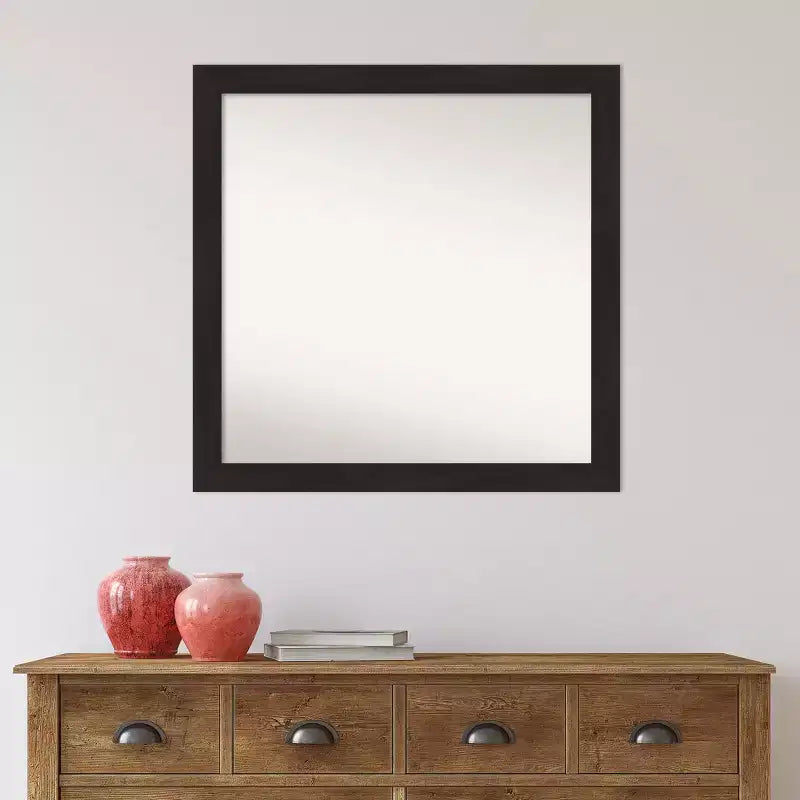 30" x 30" Non-Beveled Furniture Espresso Narrow Wall Mirror - Amanti Art