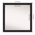 30" x 30" Non-Beveled Furniture Espresso Narrow Wall Mirror - Amanti Art
