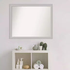 Miroir mural de salle de bain en bois, non biseauté, peu lustré, 31" x 25", argenté - Amanti Art