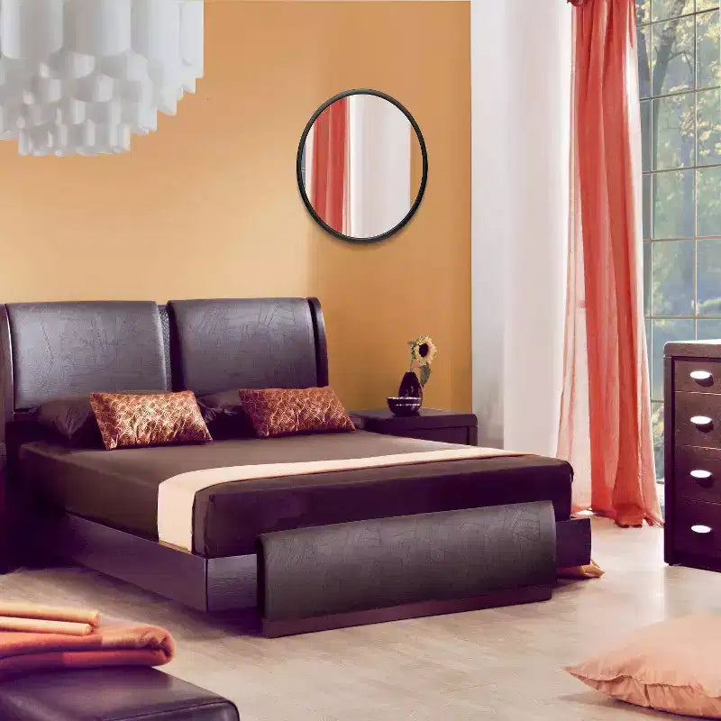 22" Nera Wall Mirror Black - Infinity Instruments: Modern Style, Plastic Frame, No Assembly, Wall Mounted