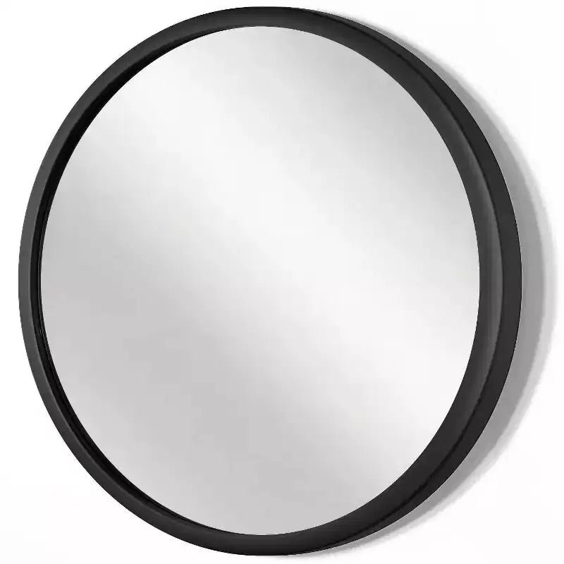 22" Nera Wall Mirror Black - Infinity Instruments: Modern Style, Plastic Frame, No Assembly, Wall Mounted