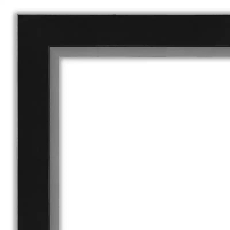 Miroir Amanti Art de 17 po x 51 po, sans biseau, en EVA noir et argent, étroit et pleine longueur, à accrocher à la porte