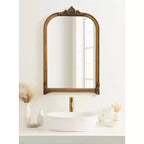 Kate & Laurel All Things Decor 24"x38" Hubanks Arched Wall Mirror Gold