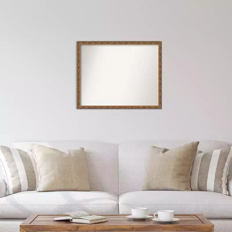 Miroir mural en bois de 76,2 x 61 cm, non biseauté, en bronze antique - Amanti Art