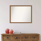 Miroir mural en bois de 76,2 x 61 cm, non biseauté, en bronze antique - Amanti Art