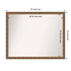 Miroir mural en bois de 76,2 x 61 cm, non biseauté, en bronze antique - Amanti Art